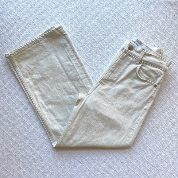 & Other Stories Cropped Wide-Leg High Rise Jeans White Ecru Denim Women’s 4 - Picture 8 of 11